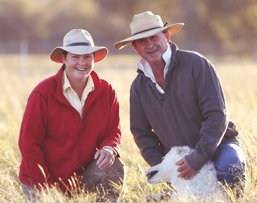 Kim and Bryan on Grassland Poultry farm