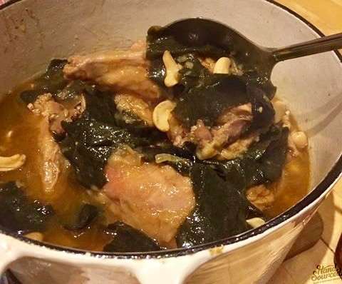 Braised Rabbit with Wakame and cashews