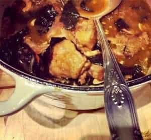 Braised Rabbit with Wakame and cashews