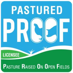 PROOF Pasture Raised on open fields certified