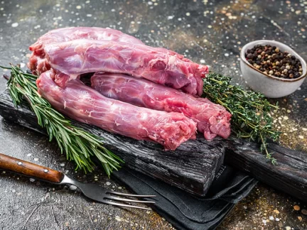 Grassland Sommerlad heritage chicken necks displayed on a slate board