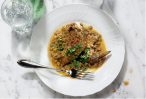 partridge with lentils