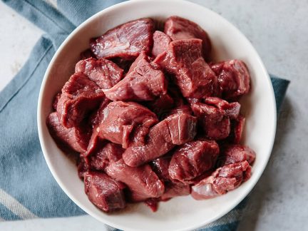 diced boar ready to cook